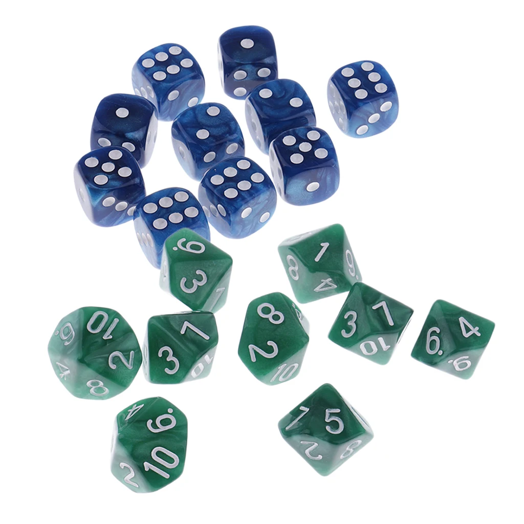 20pcs D6 Spot Dice D10 Digital Set For Board Card Game Props | Спорт и развлечения