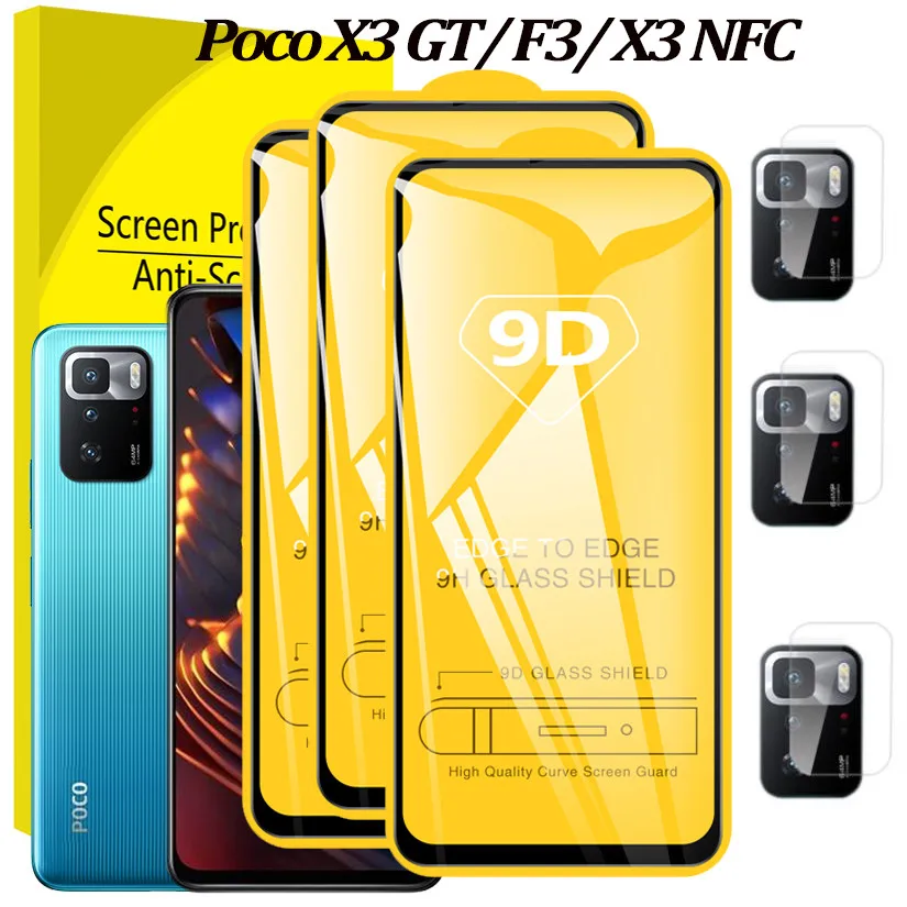 

For Xiaomi Poco X3 GT 5G Tempered Glass Poco X3 GT Glass+Lens Film Little X3 F3 NFC Pro Screen Protector Poko X 3 GT Glasses