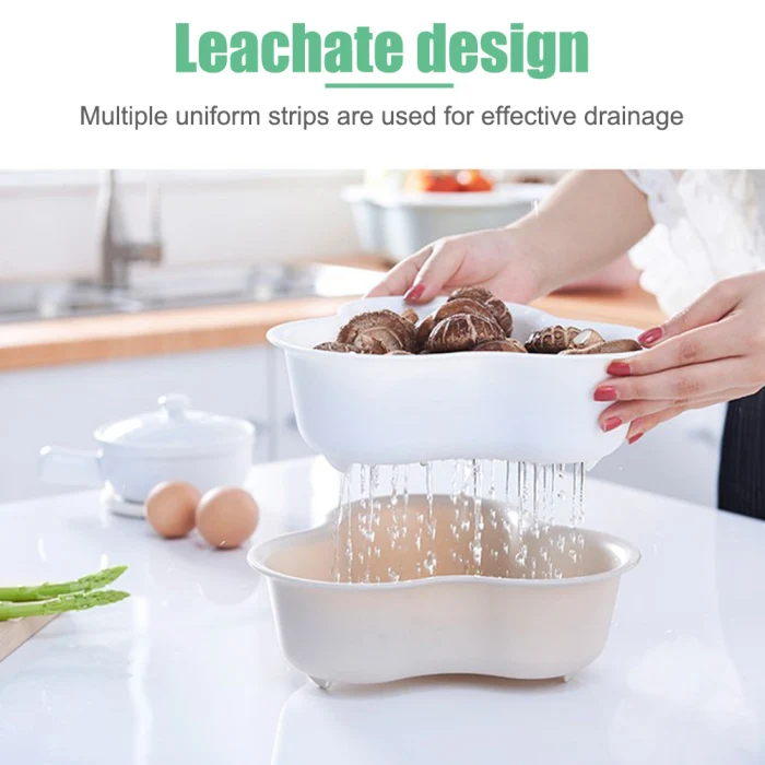 Многофункциональная двухслойная корзина для слива овощей бытовая фруктов