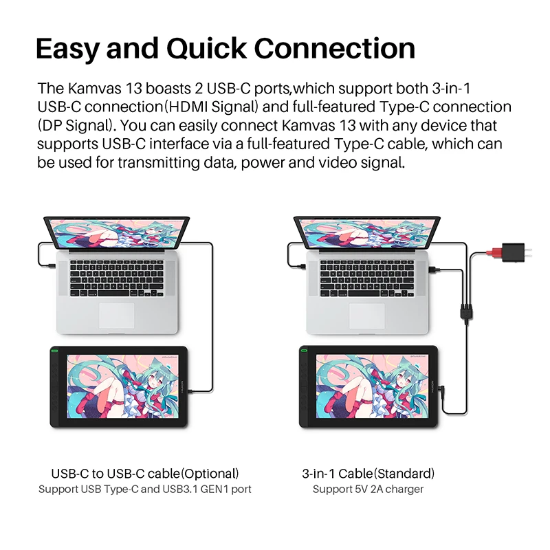 HUION Kamvas 13 графический планшет монитор 120% sRGB Батарея Бесплатная ручка Дисплей для