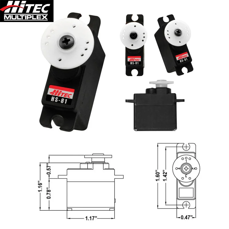 Оригинальный Hitec HS-81 12 мм 4 8 В-6 0 в Micro Analog Servo 16 6g 2 6/3 1 кг для самолетов игрушек |