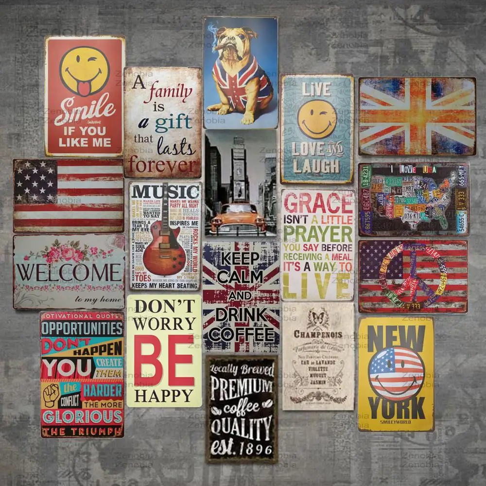 

Vintage Metal Tin Sign Poster Plaque Bar Pub Club Cafe Home Plate Wall Decor Art Sign Poster Bar Decoration Vintage Decor