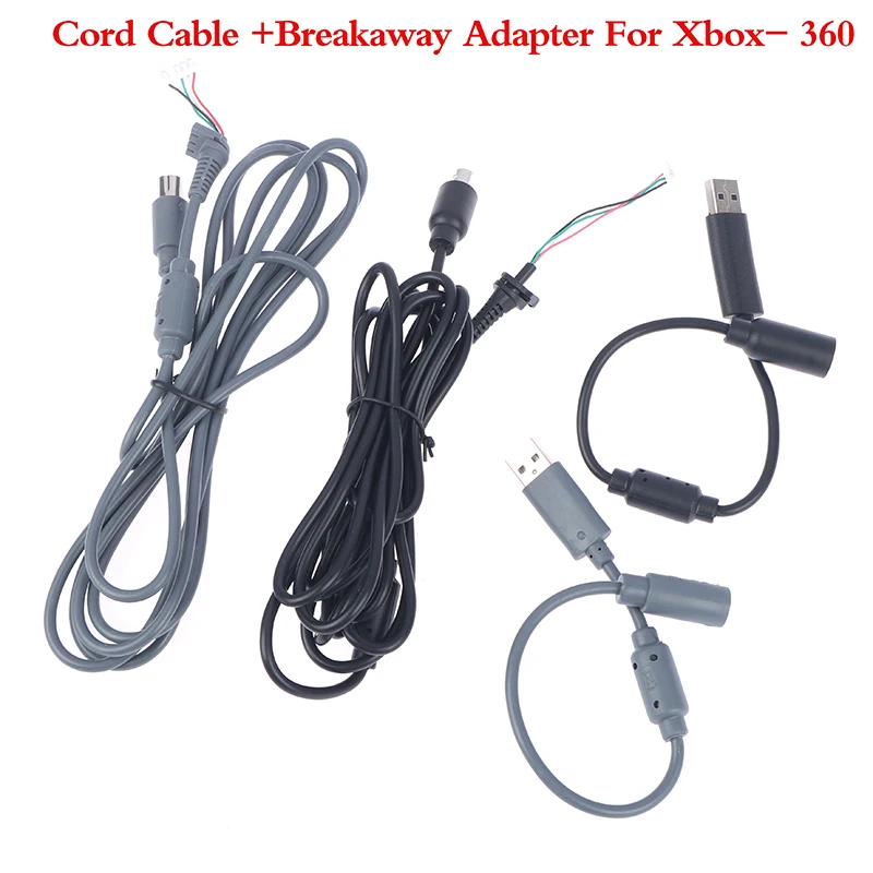 

1PC High Quality USB 4 Pin For Cable Cord Cable +Breakaway Adapter For Xbox- 360 Wired Controller