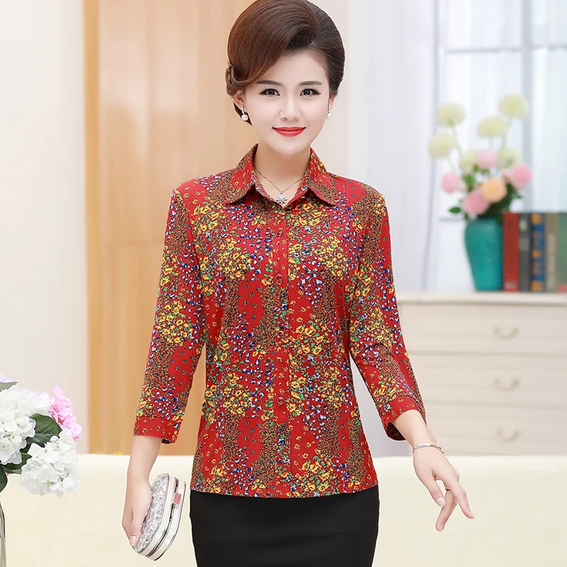 Блузка женская с цветочным принтом блузка рукавом три четверти для среднего