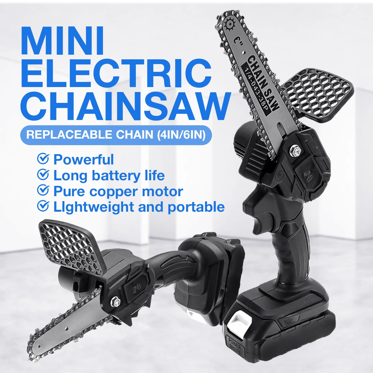 

6/4 inch Mini Saw Electric Cordless Portable Pruning Home Wood Saw With for Pruning Garden Power Tool Logging for Makita battery