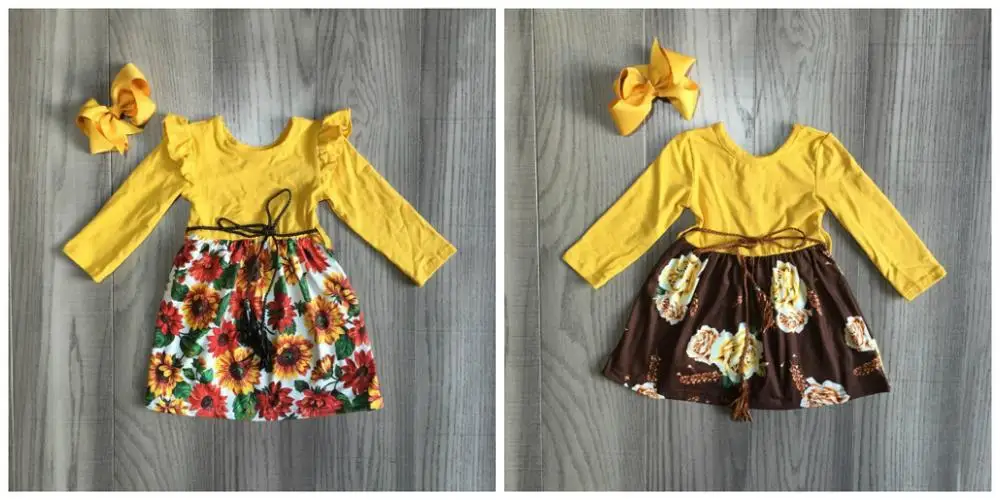 Новое поступление осенне зимняя одежда для маленьких девочек детское горчичное