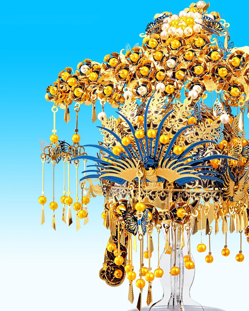 3D DIY металлическая головоломка китайская диадема Феникса для взрослых свадебный