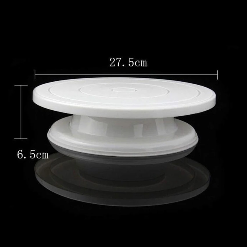 

Cake Turntable Rotating Round Plastic Cake Plate Anti-skid DIY Cake Stand Cake Decorating Rotary Table Kitchen Baking Tools
