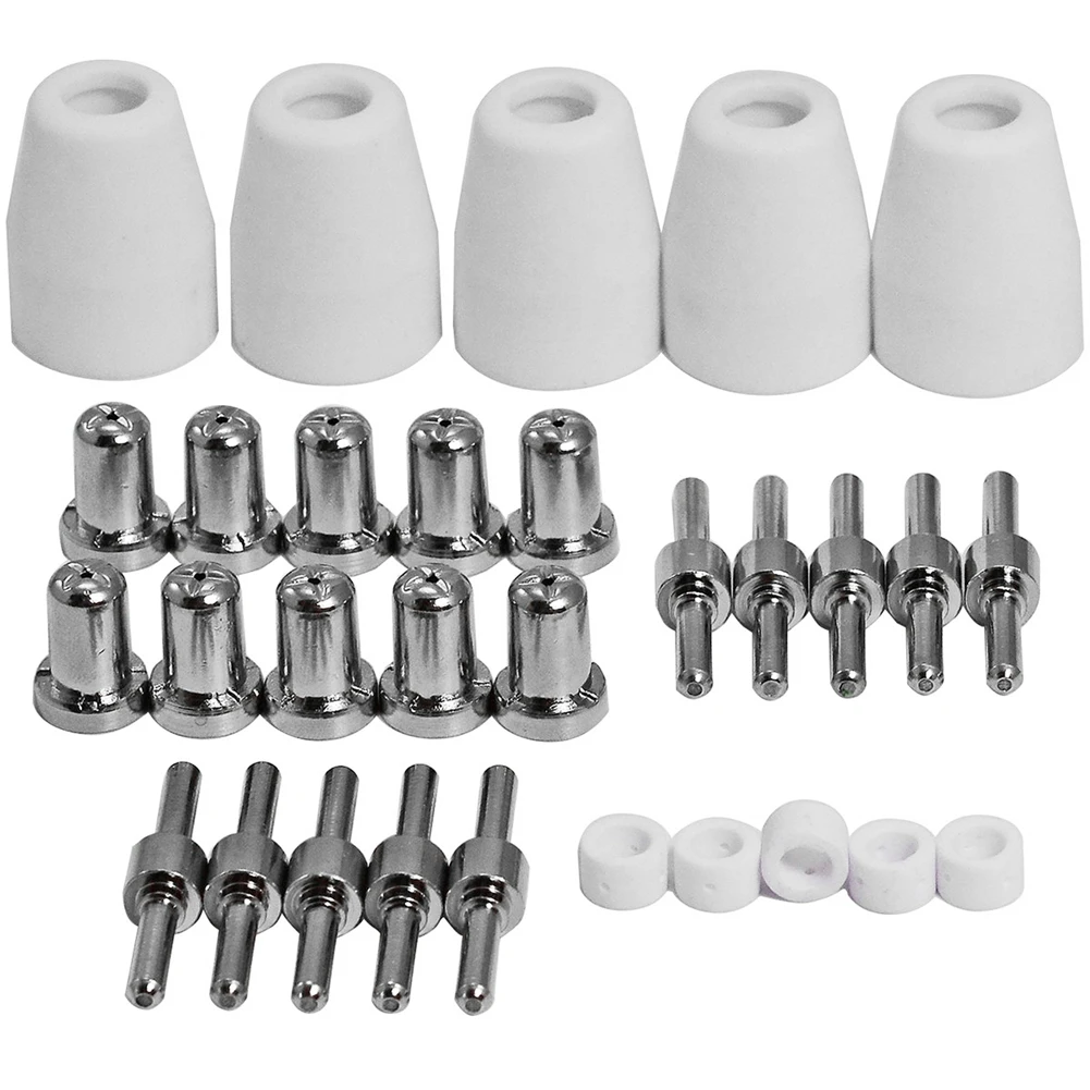 

PT31 Plasma Tip Electrode Nozzle Torch Body PT31 Shunt Consumables Extended Gas Ring Kit Electrode nozzle Protection Cap Shunt