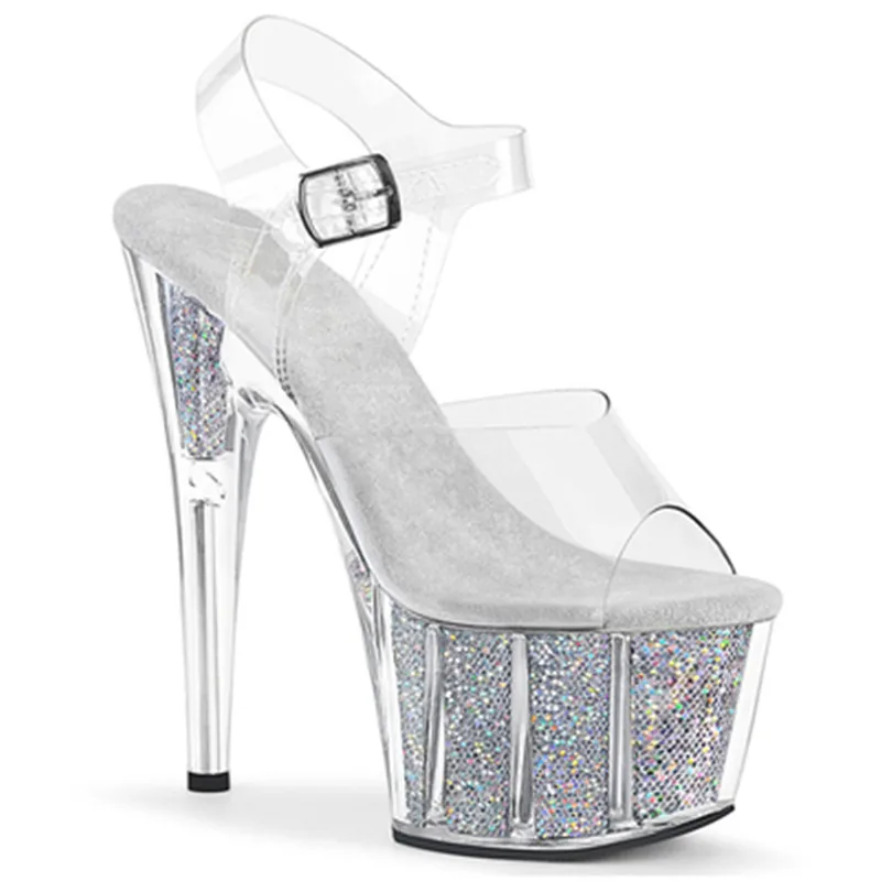 Пикантные босоножки с кристаллами на высоком каблуке 15 см шпильки 6 дюймов