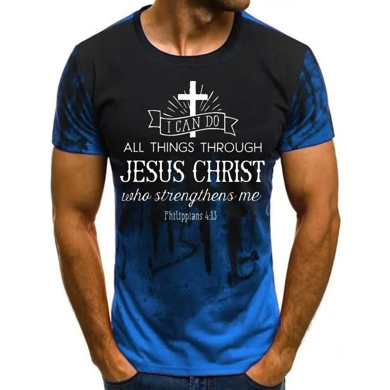 

Vintage Jesus cross printed men's T-shirt casual loose and comfortable O-neck slim top XXS-6XL 2021