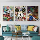 Роскошное изображение Диснея, Микки Маус и Дональд Дак, модные принты на холсте, Мультяшные картины на домашний декор, настенные художественные постеры для рисования