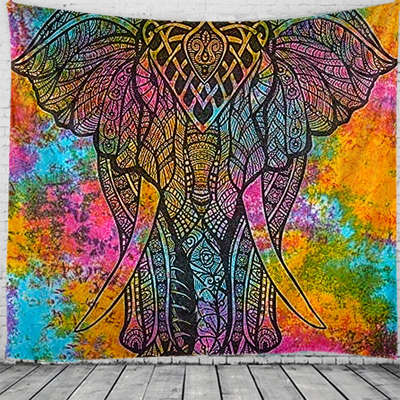 

Mandala Elephant Totem Indian Wall Hanging Bohemian Gypsy Psychedelic Tapiz Witchcraft Tapestry