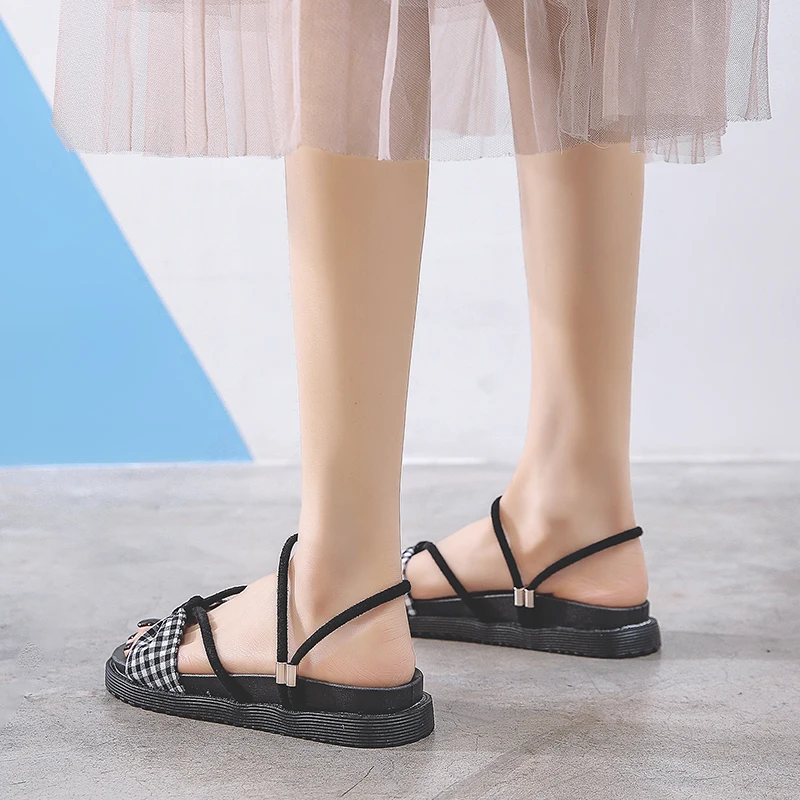 

Sandals Elastic Band Comfort Shoes for Women Summer Heels Espadrilles Platform Med All-Match Slip-on Girls High Fashion Medium C