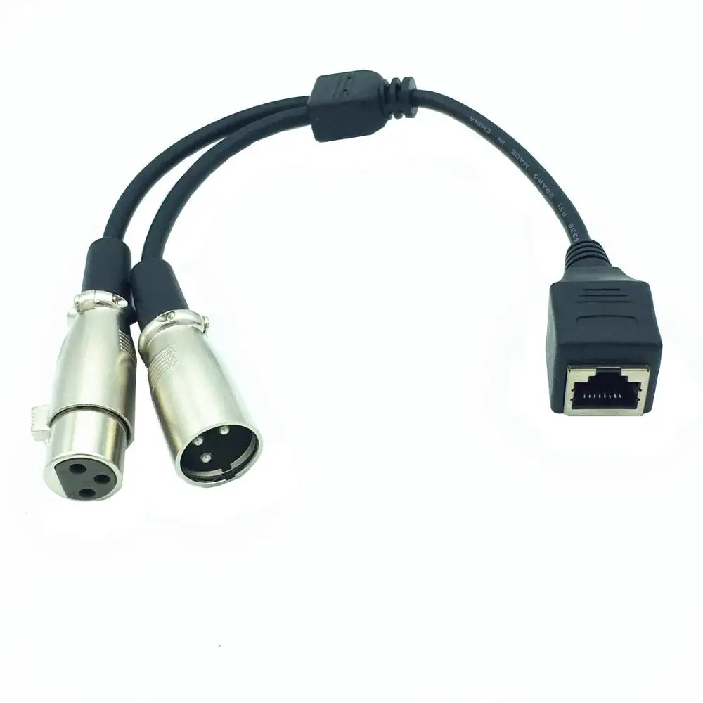 XLR 3 Pin Female + MaleTo RJ45 Network Adapter Short Connector Cable 25cm |