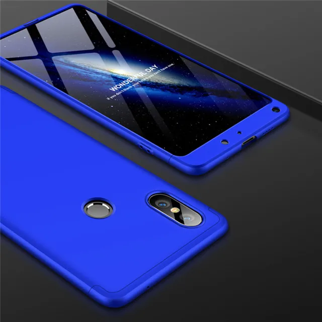 Blue 360 противоударный защитный пластиковый жесткий чехол для Xiaomi mi 5 5S 5X A1 матовый Силиконовый чехол Coque Funda на Xiaomi mi Max 2 mi x 2 2S - Цвет: Blue