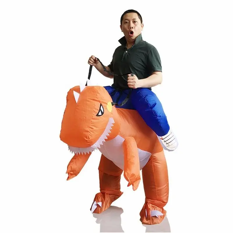 Надувной костюм для взрослых на Хеллоуин динозавра T-Rex нарядное платье наряд