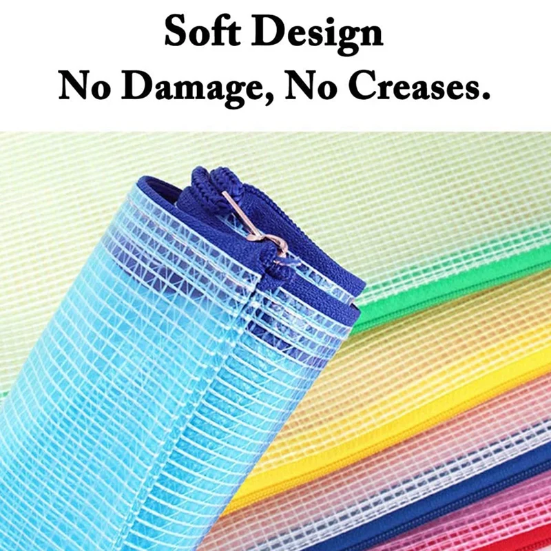 

20Pcs Zipper File Bags, PVC Document Bag Zipper Folders Document Pouch Receipts Organizer for Office School Home Travel Five Col