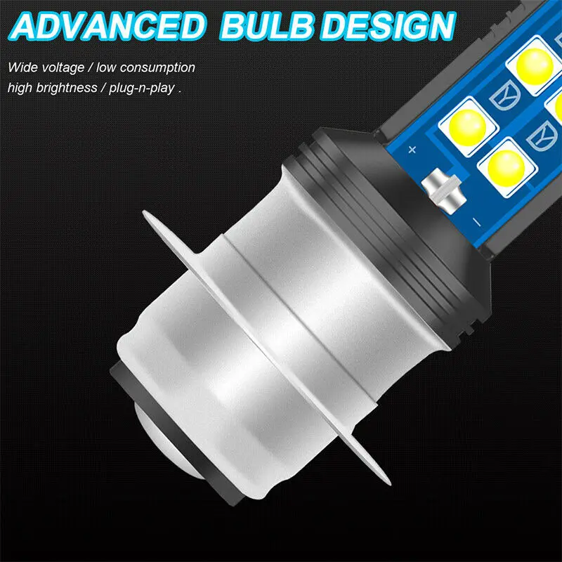 

White Motorcycle Headlight Bright Waterproof 12V-36V 6000K Bulbs DRL Fog Lamp
