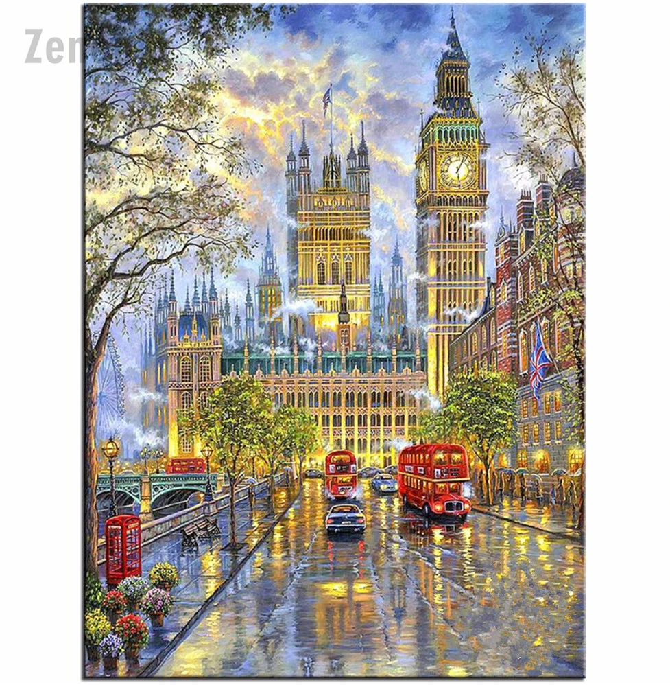 Аниме Лондон вид Сделай Сам 5D алмазная живопись Набор для вышивания крестиком
