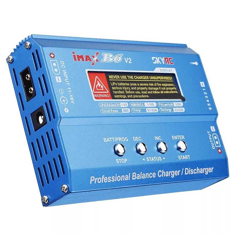 Зарядное устройство SKYRC iMax B6 V2 60 Вт 6A балансирующее зарядное для Lipo батарей с ЖК