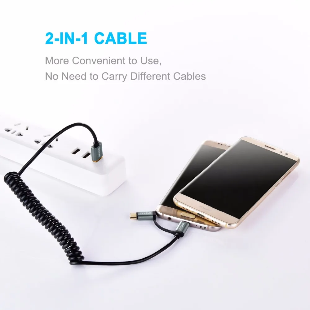 CHOETECH 2-в-1 Тип usb Закрытая акционерная Компания C& Micro USB кабель для samsung S8 1,2 м для зарядки и синхронизации c-типа изоляция кабеля для huawei и Другое USB Закрытая акционерная Компания C& устройствами Micro-USB