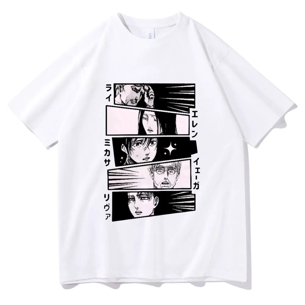 

Spring Summer Harajuku Cartoon Comics Attack on Titan Short Sleeve Men Women Casual Loose T Shirt Male Crewneck Cotton Tshirt