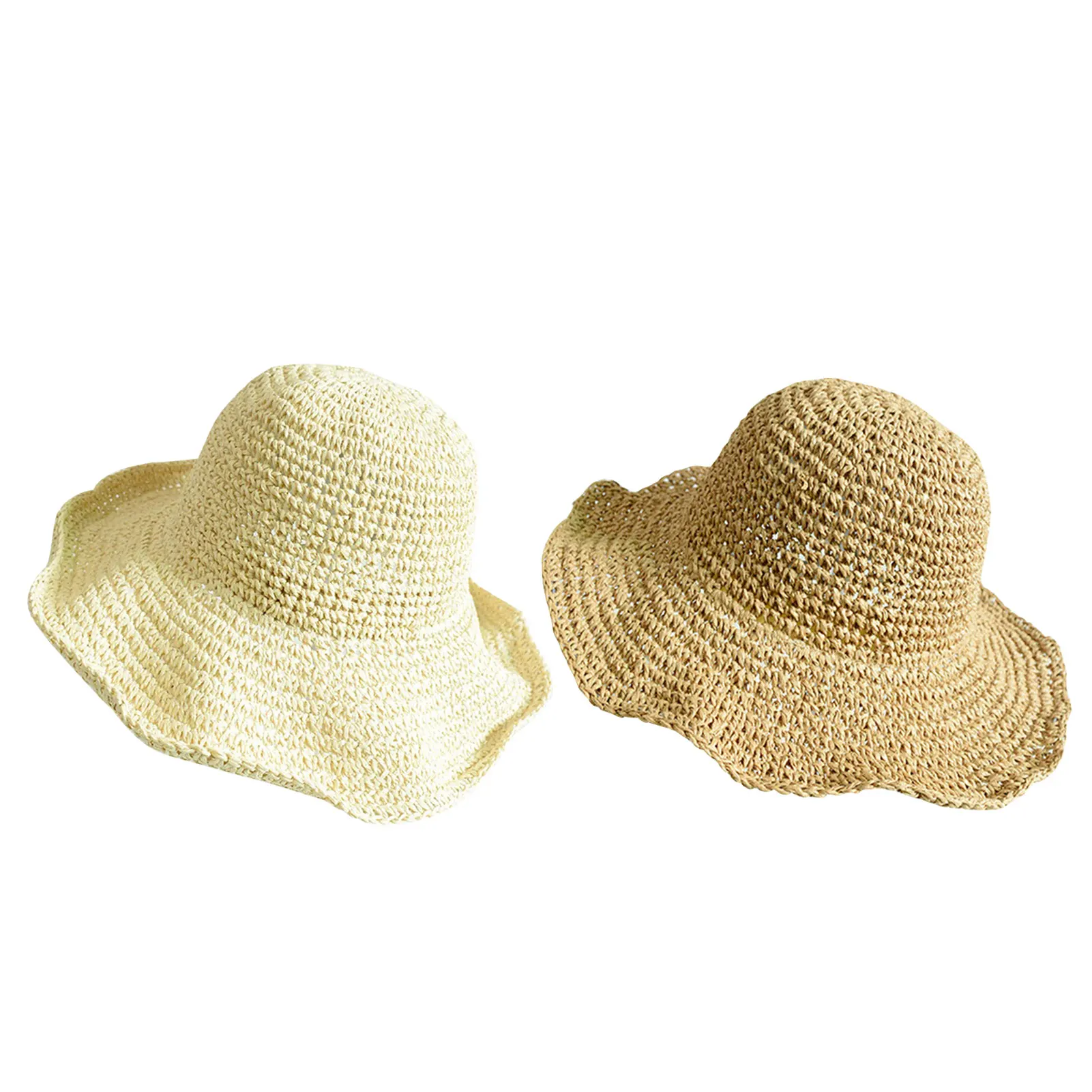 

Folding Straw Hat Women's Summer Outing Sun Visor Holiday Cool Hat Seaside Beach Hat Tide Summer Hats UV Hat Wide Brim Sun Hat