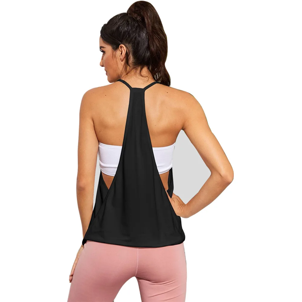 

Women's Seamless Quick-Drying Yoga Gym Crop Top Morning Running Training Top Women's Solid Color Loose Beauty BackSleevelessVest