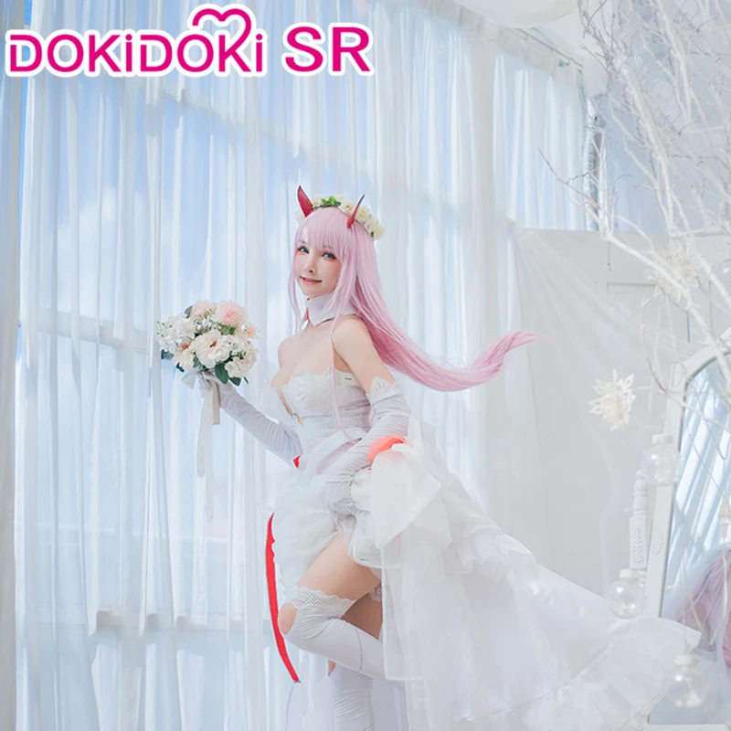 

IN STOCK DokiDoki-SR Anime Cosplay DARLING in the FRANXX Zero Two 02 Cosplay Costume CODE 002 Women Costume Doujin Wedding Dress