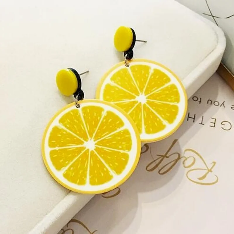 

Jewelry Earrings Lemon Temperament Jewelry Earrings Trendy Simple Personality Wild Pendants Earrings Jewelry Wholesale