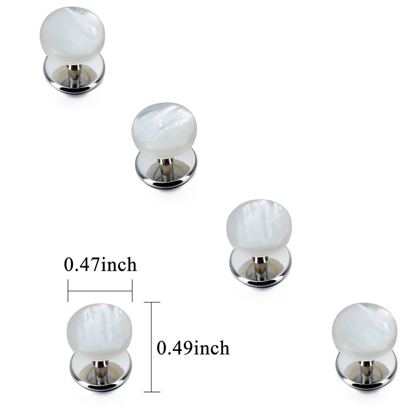 Модные круглые рубашки под смокинг Набор шпилек натуральная перламутровая