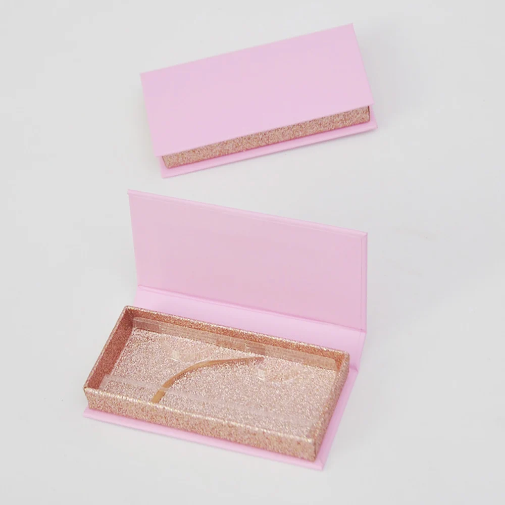 

Wholesale False Eyelash Packaging Rectangle Box Lash Boxes Custom Logo Faux Natural Mink Eyelashes Pink Rose Gold Cases Supplies