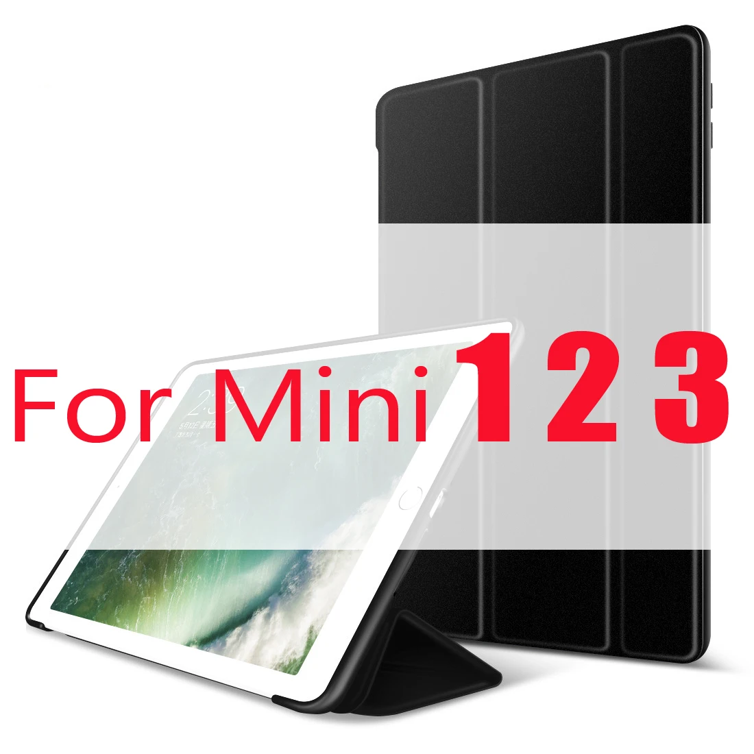 Black For Mini 1 2 3 Чехол для iPad Mini 4 3 2 1 чехол из искусственной кожи Силиконовый мягкий чехол для iPad Mini 2 5 чехол Funda - Цвет: Black For Mini 1 2 3