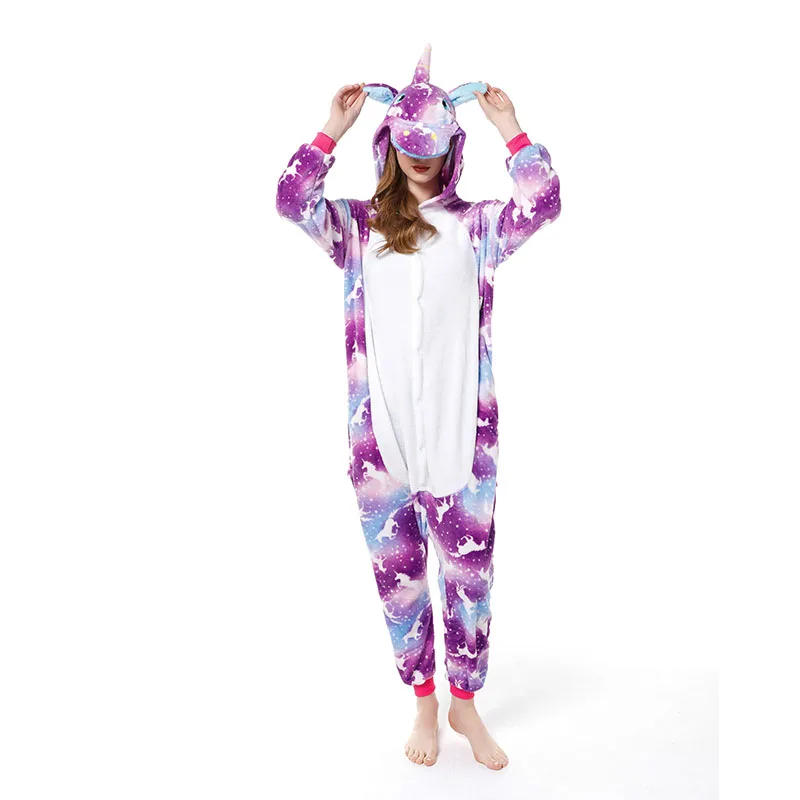 

Winter Animal Cartoon Pajamas Dinosaur Cartoon Sleepwear Onesie Sets Women Men Unisex Adult Flannel Nightie Overalls