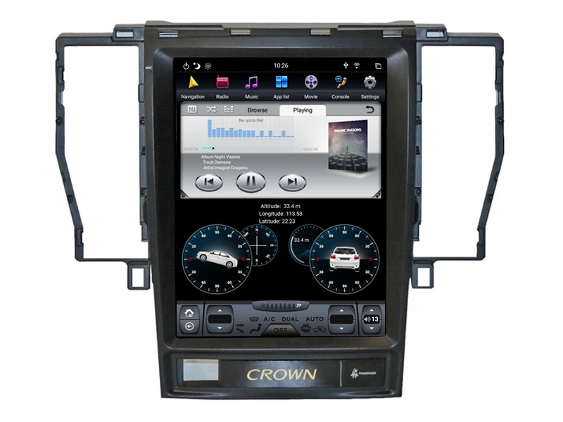 10 4 &quotвертикальный экран радио плеер для Toyota Crown 2012 GPS Bluetooth навигация шесть ядер 32