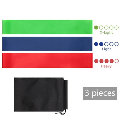 3 pcs with pouch Диапазоны сопротивления комплект Фитнес для спорта тренировки Йога сила Фитнес каучука тренировки тренажерный зал Эластичный оборудования - Цвет: 3 pcs with pouch