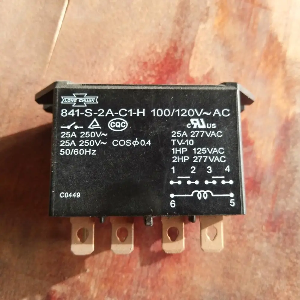841-S-2A-C-H 100/120VAC 841-S-2A-C1-H 841-S-2A-C 200/240VAC реле питания 25A 277VAC 6 контактов | Обустройство