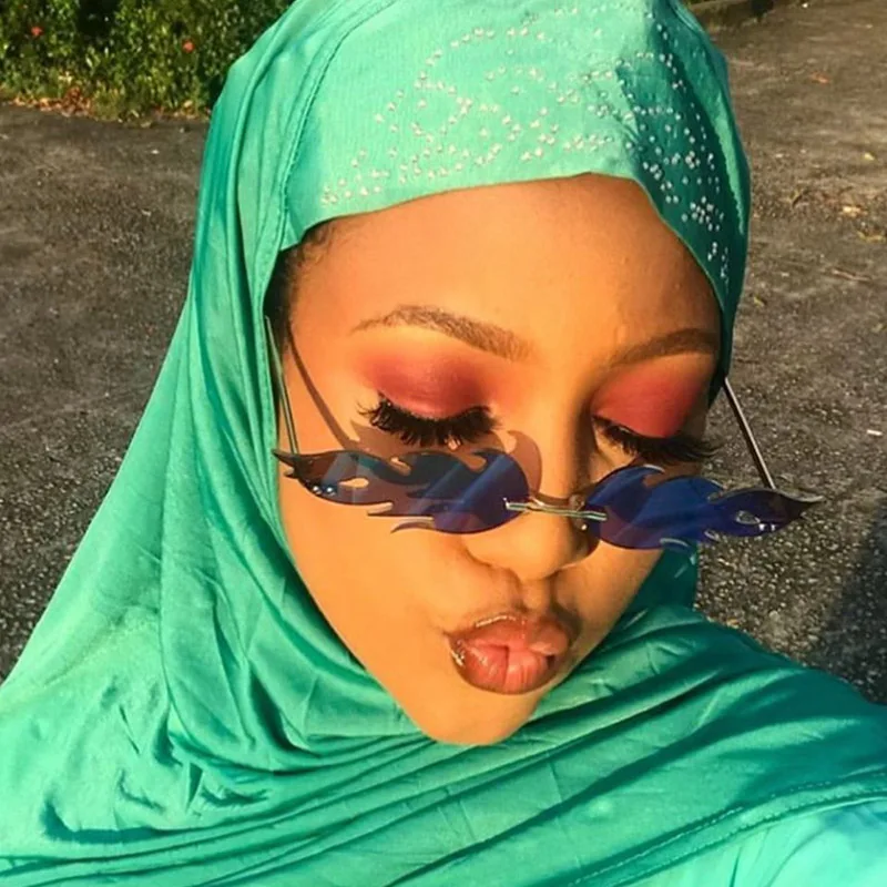 2020 Новое прибытие узкие перо солнцезащитные очки для женщин и мужчин без оправы