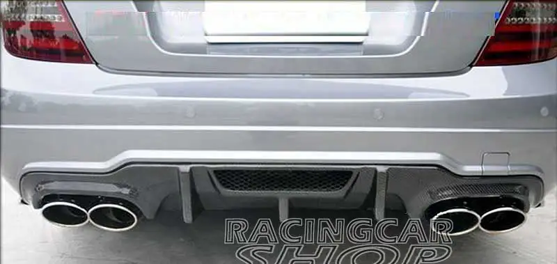 UNPAINTED V style sedan BLACK rear lip diffuser for BENZ W204 C63 coupe C250 C300 C350 AMG SPORT BUMPER 2012- M022F