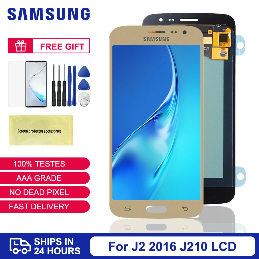 

100% оригинал для Samsung Galaxy J2 2016 J210 ЖК-дисплей с сенсорным экраном дигитайзер сборка для Samsung J210F J210M LCD
