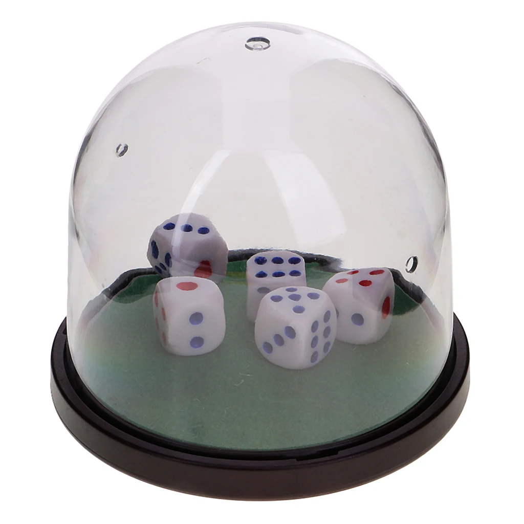 

Plastic Hand Shaking Dice Roller Cup Box with 5 Pcs Dices for Casino Party