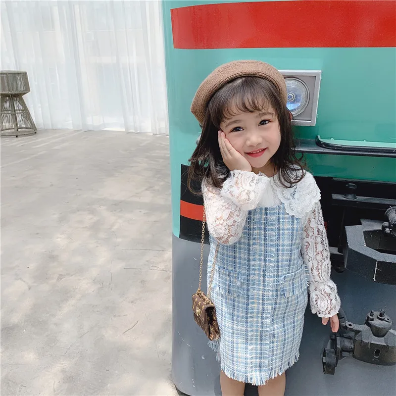 2019 Новое поступление Осеннее хлопковое клетчатое платье принцессы без рукавов в