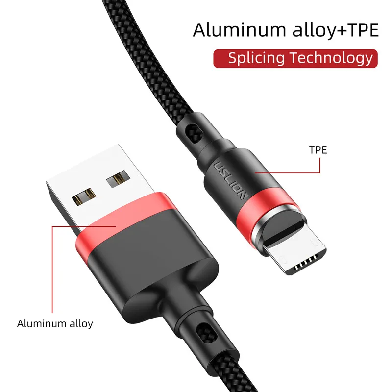 USLION 3A Магнитный usb-кабель для быстрой зарядки данных для iPhone XS Max 7 8 магнитное зарядное устройство Micro USB type C кабель для samsung huawei