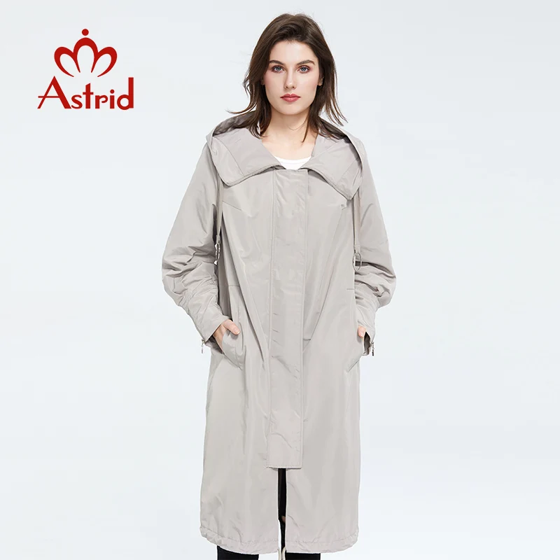 Astrid 2020 новый весенний модный длинный плащ с капюшоном высокое качество городская