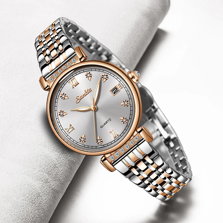 LIGE бренд SUNKTA новые женские часы Бизнес Кварцевые Топ Роскошные наручные девушка