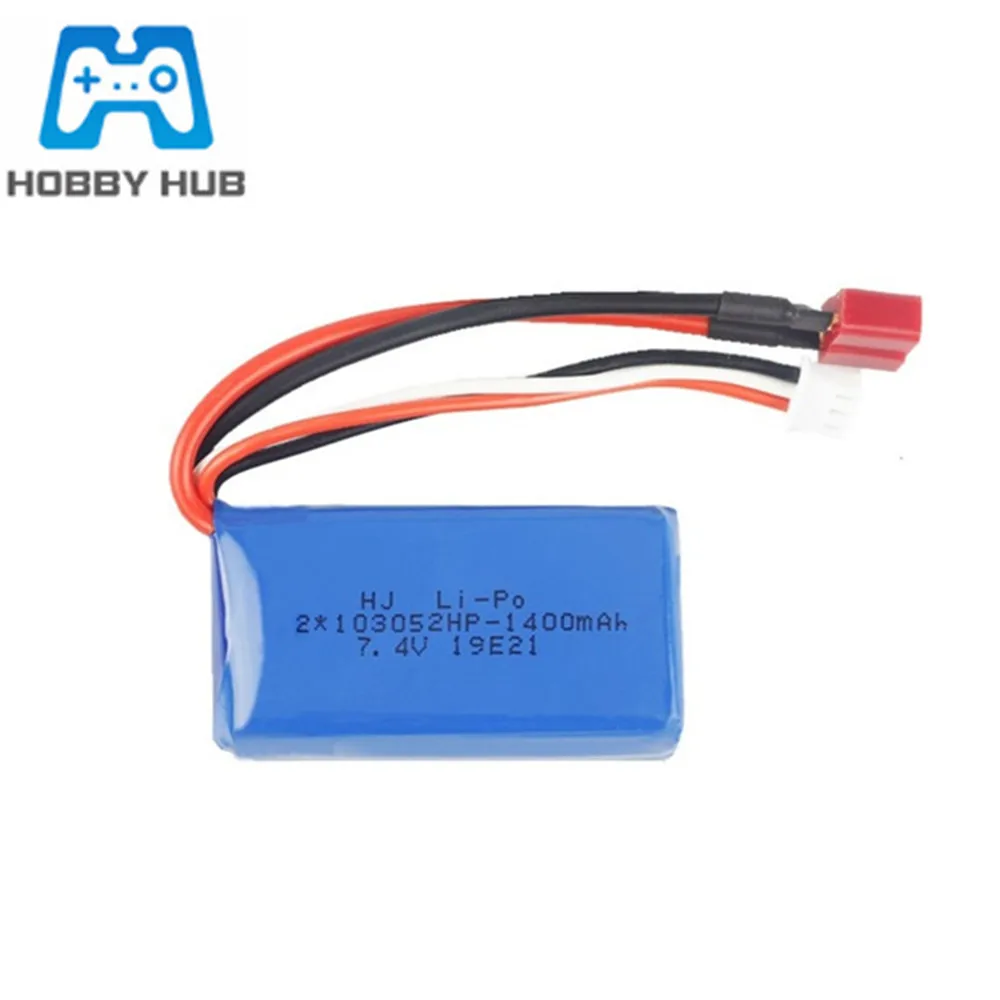 Аккумулятор 2s 7 4 В 1400 мА · ч Lipo + зарядное устройство USB для Wltoys A949 A959-B A969-B A979-B K929-B