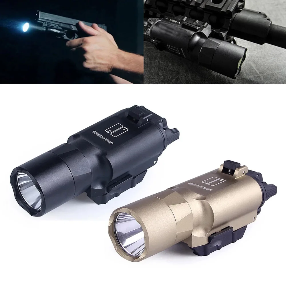 

Tactical X300U 500 Lumens Weapon Light X300 Ultra Pistol Glock Flashlight LED Rifle Gun Light Hunting Airsoft Weapon Accessories