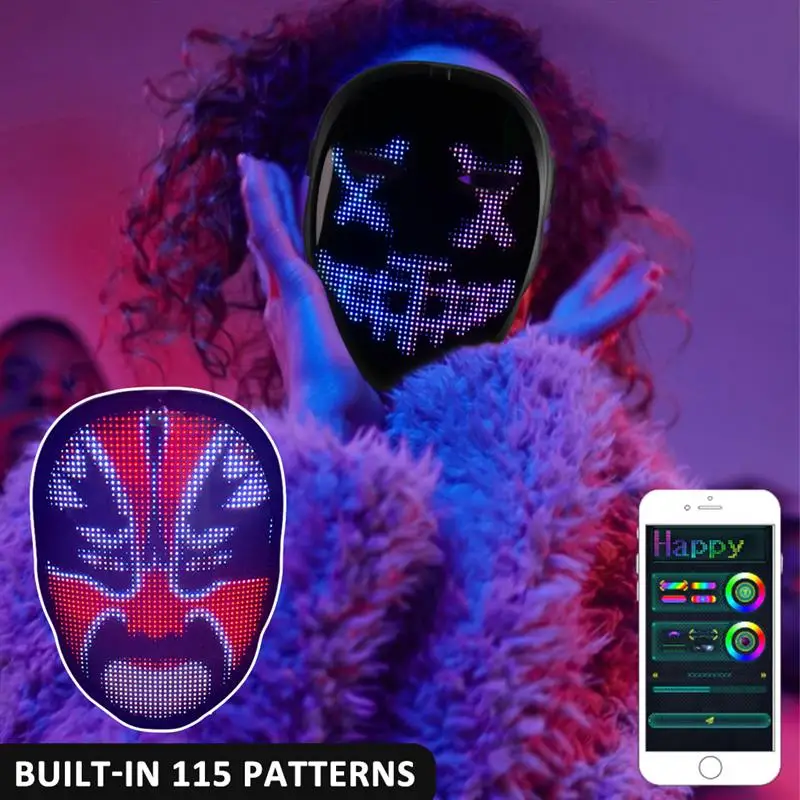 RGB-маска для вечерние с подсветкой и поддержкой Bluetooth | Дом сад