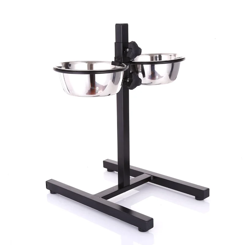 

Stainless steel liftable dog bowl household pet food utensils floor-standing four-legged pet basin